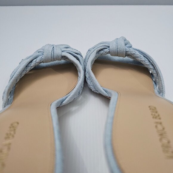 Veronica Beard Misa Sandal Braided Slide Knotted Light Blue Denim Size 11 - Picture 10 of 13